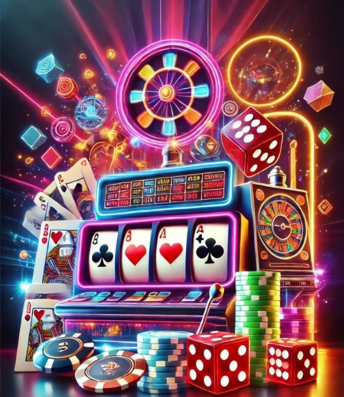 Roulette wheel လည်နေသောကာစီနိုမြင်ကွင်း